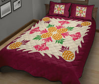 Hawaiian Quilt Bed Set Pineapple Pattern - Pink - Polynesian Pride