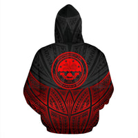 Federated States of Micronesia Polynesian Zip up Hoodie Red Black Pride Map and Seal - Polynesian Pride