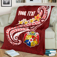 Tonga Personalised Premium Blanket - Tonga Coat Of Arms With Polynesian Patterns - Polynesian Pride