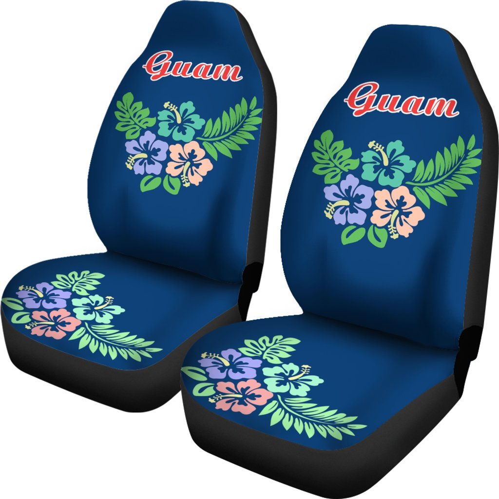 Guam car seat covers - Guam Hibiscus Palm Leaves Pattern - NN9 - Polynesian Pride