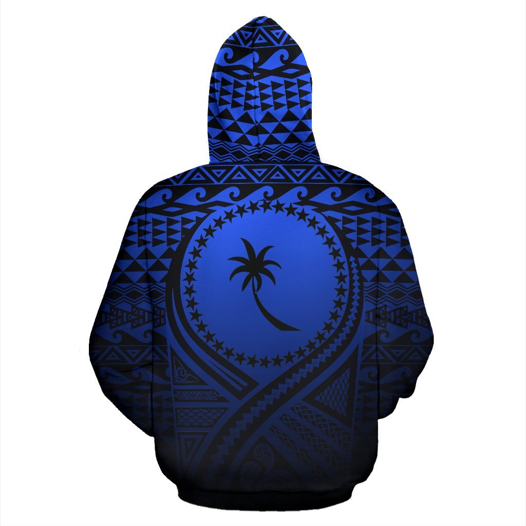 Chuuk All Over Zip up Hoodie Lift up Blue - Polynesian Pride