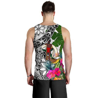Vanuatu Custom Personalised Men's Tank Top White - Turtle Plumeria Banana Leaf - Polynesian Pride