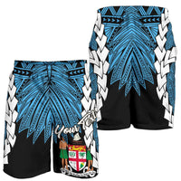 Fiji Polynesian Custom Personalised Men's Shorts - Tribal Wave Tattoo Flag Style - Polynesian Pride