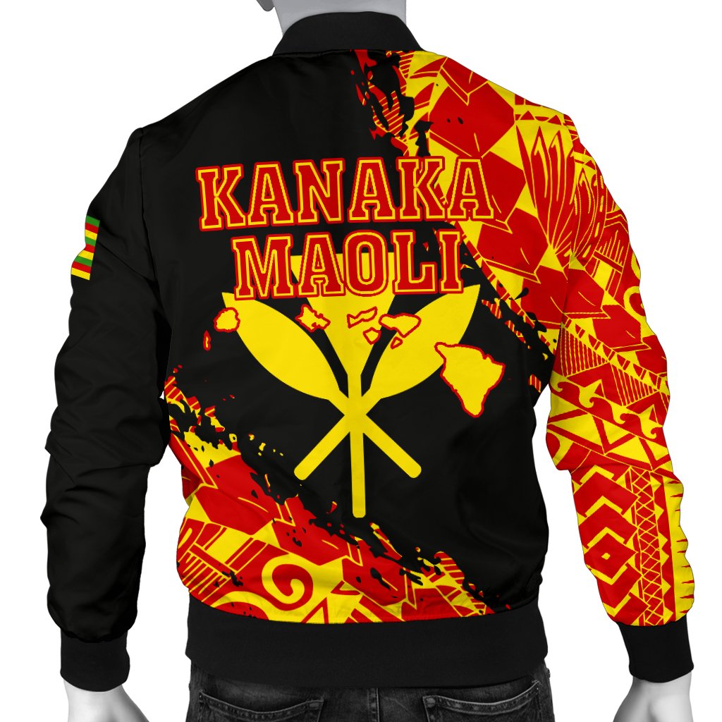 Kanaka Flag Polynesian Men's Bomber Jacket - Nora Style - Polynesian Pride