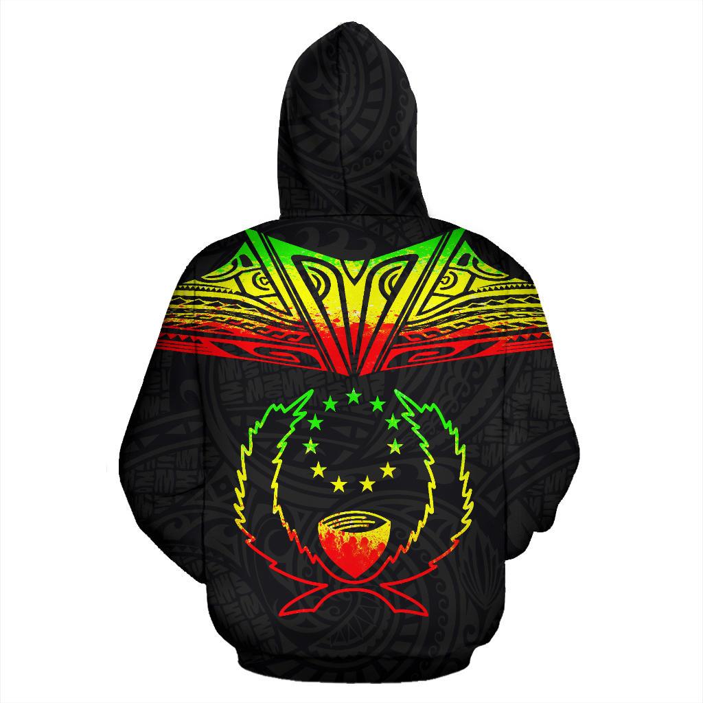 Pohnpei All Over Hoodie Reggae Neck Style - Polynesian Pride