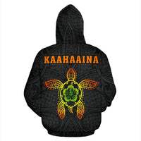 Polynesian Kaahaaina Hula Girl Turtle Hibiscus Hawaii Zip Hoodie - Polynesian Pride