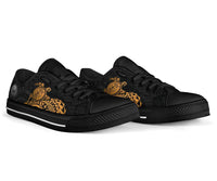 American Samoa Polynesian Low Top Shoes - Polynesian Turtle (Golden) - Polynesian Pride