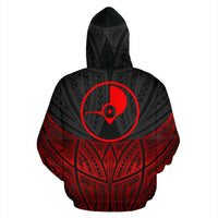 Yap Polynesian Custom Hoodie Red Black Pride Map nd Seal - Polynesian Pride