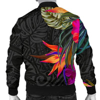 Polynesian Custom Personalised Men's Bomber Jacket - Hibiscus Pattern - Polynesian Pride
