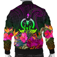 Vanuatu Men's Bomber Jacket - Summer Hibiscus - Polynesian Pride