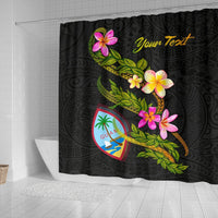Guam Polynesian Custom Personalised Shower Curtain - Plumeria Tribal - Polynesian Pride