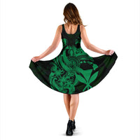 Polynesian Hawaii Midi Dress - Kanaka Maoli Green Turtle - Polynesian Pride
