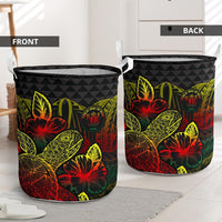 Niue Laundry Basket - Polynesian Turtle Hibiscus Reggae - Polynesian Pride