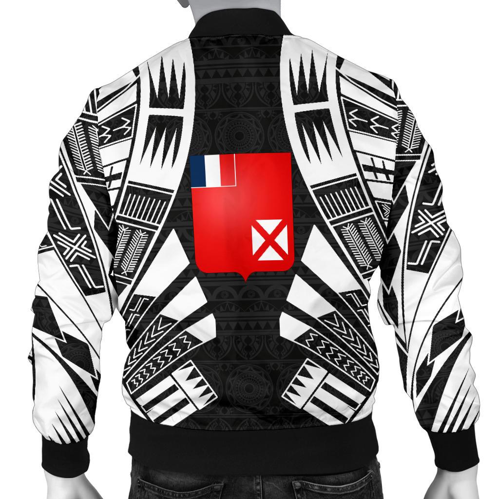Wallis And Futuna Men Bomber Jackets - Polynesian Tattoo Black - Polynesian Pride