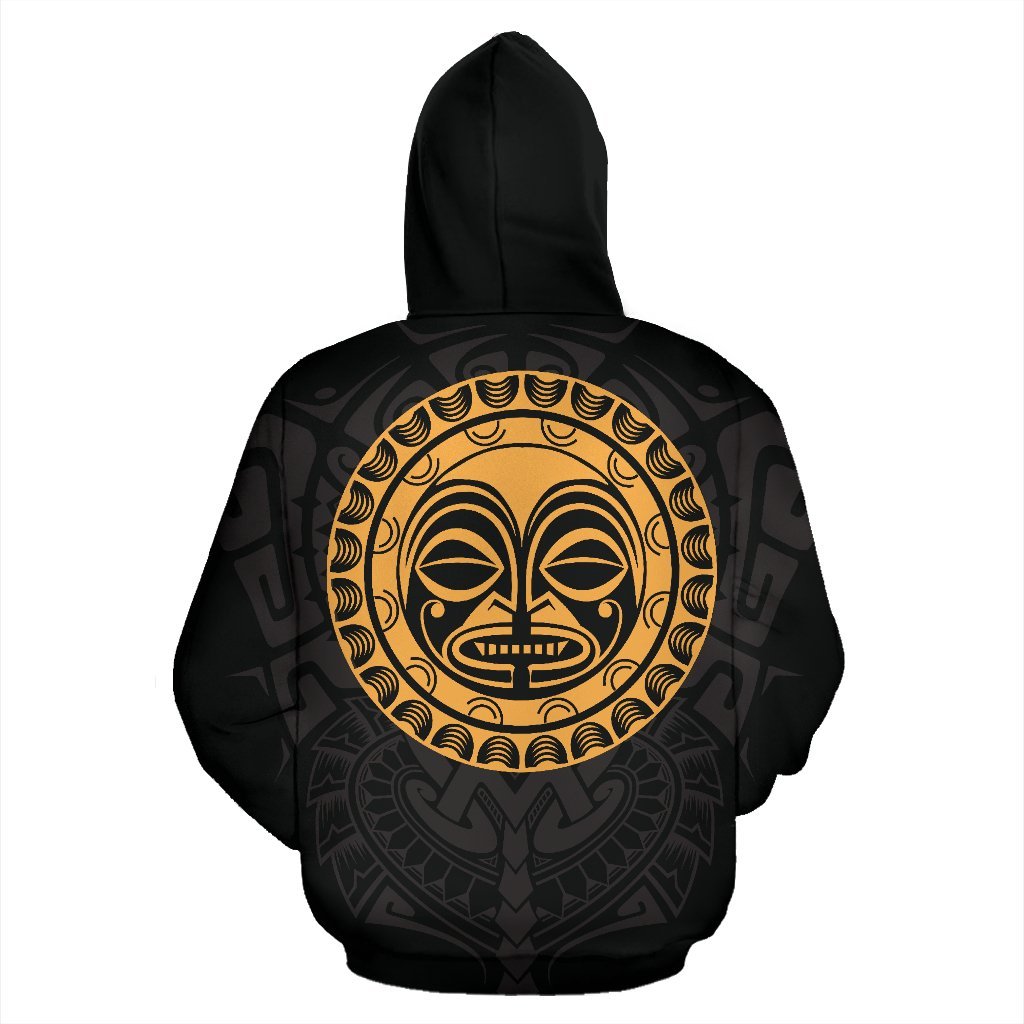 Polynesian All Over Hoodie Polynesian Face Tattoo 4 - Polynesian Pride