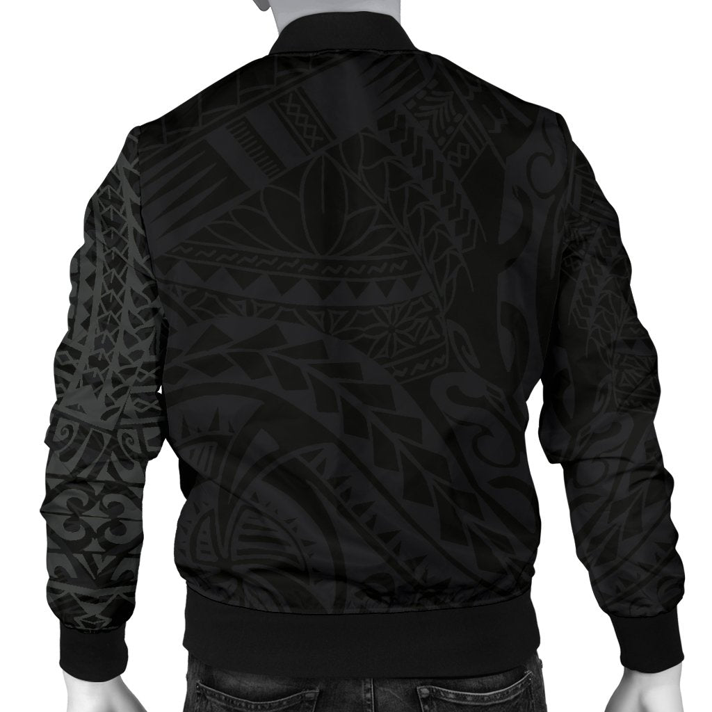 Polynesian Tattoo Style Men's Bomber Jacket Gray - Polynesian Pride