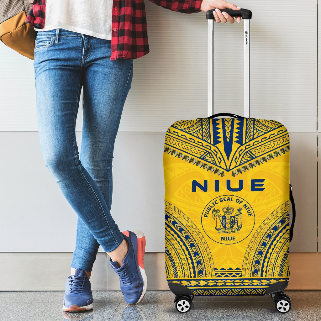 Niue Flag Polynesian Chief Luggage Cover - Polynesian Pride