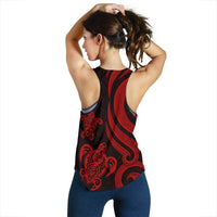Tahiti Polynesian Women Racerback Tank - Red Tentacle Turtle - Polynesian Pride