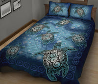 Turtle Quilt Bed Set - Light Sea - Polynesian Pride