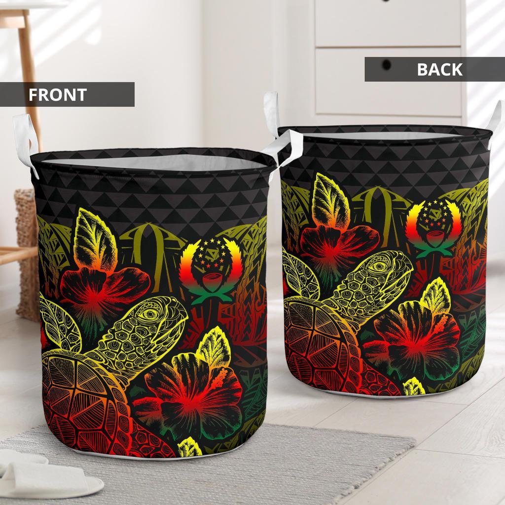 Pohnpei Laundry Basket - Polynesian Turtle Hibiscus Reggae - Polynesian Pride