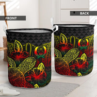 Pohnpei Laundry Basket - Polynesian Turtle Hibiscus Reggae - Polynesian Pride