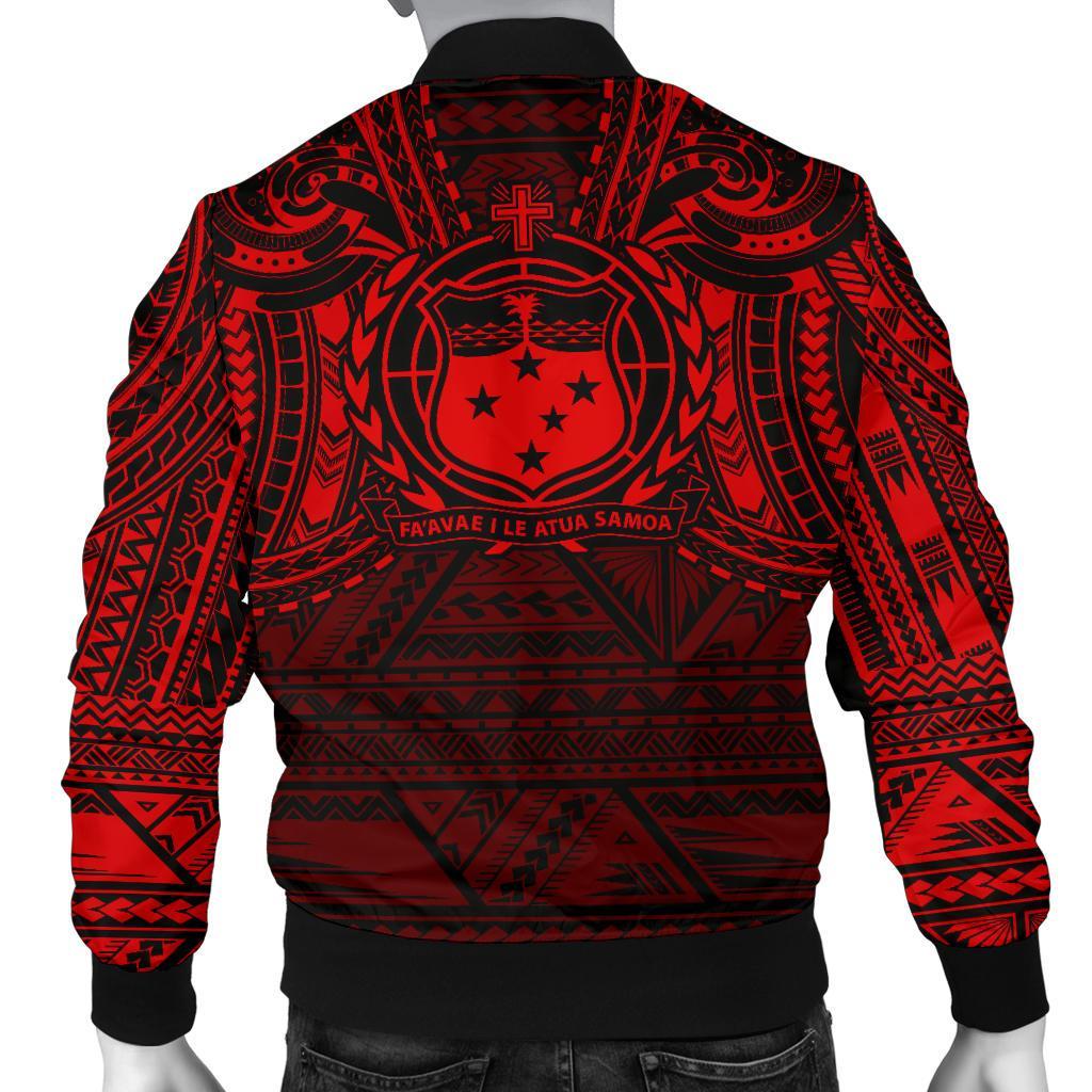 Samoa Spirit Men's Bomber Jacket (Red) - Polynesian Pride