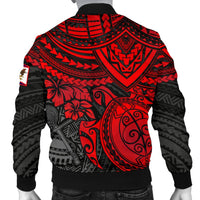 American Samoa Polynesian Bomber Jacket (Men) - Red Turtle - Polynesian Pride