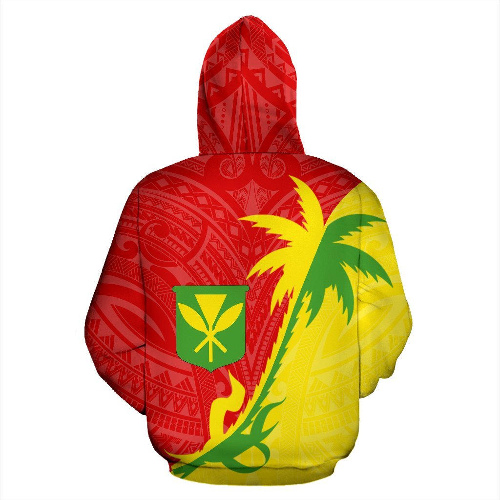 Hawaii Hoodie Kanaka Maoli Flag Coconut Tree - Polynesian Pride