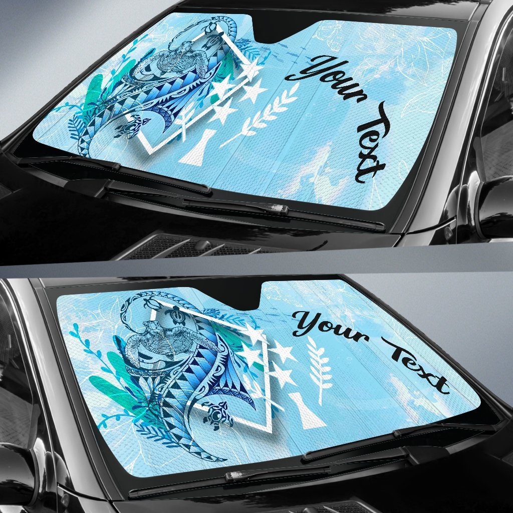 Kosrae State Auto Sun Shades - Custom Personalised Polynesian Turtle Under The Sea - Polynesian Pride