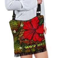 Hawaii Lauhala Hibiscus Polynesian Tropical Crossbody Boho Handbag - Wake Style - AH - Polynesian Pride