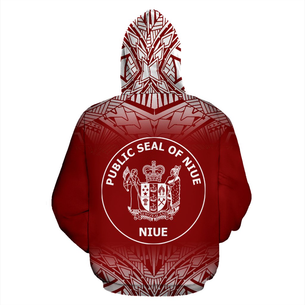Niue Polynesian Custom Hoodie Fog Red - Polynesian Pride