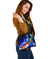 Vanuatu Custom Personalised Shoulder Handbag - Humpback Whale with Tropical Flowers (Blue) - Polynesian Pride