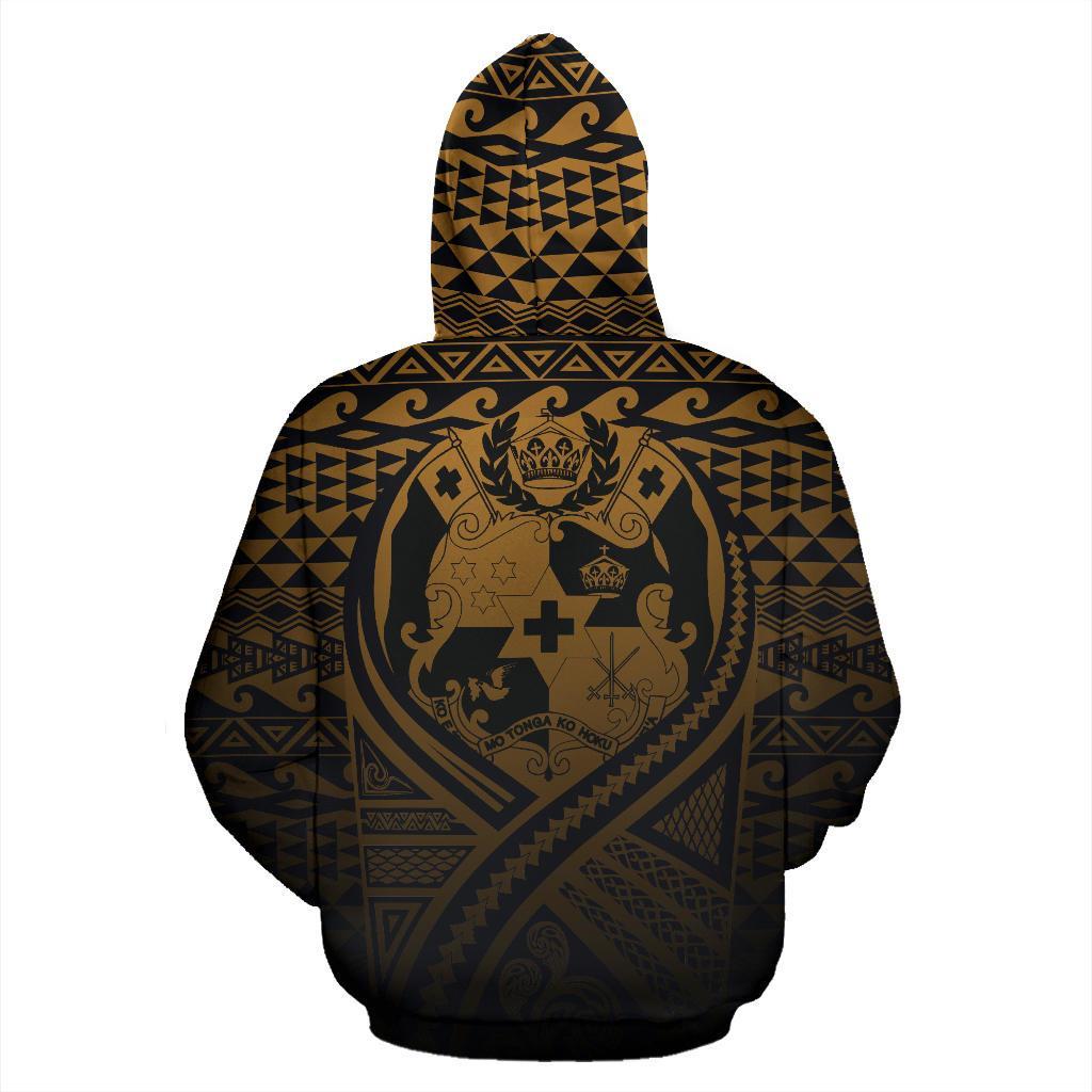 Tonga All Over Hoodie Lift up Gold - Polynesian Pride