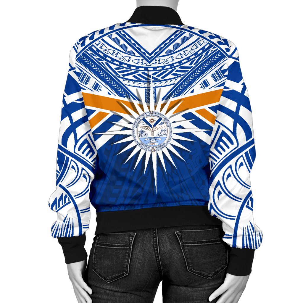 Marshall Islands Rugby Women Bomber Jacket Forever - Polynesian Pride