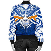 Marshall Islands Rugby Women Bomber Jacket Forever - Polynesian Pride