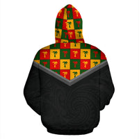 Hawaii Vintage Pattern Zip up Hoodie Coconut Tree Caro - Polynesian Pride