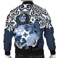 Tonga Polynesian Bomber Jacket (Men) - Tongan Pride (Blue) - Polynesian Pride