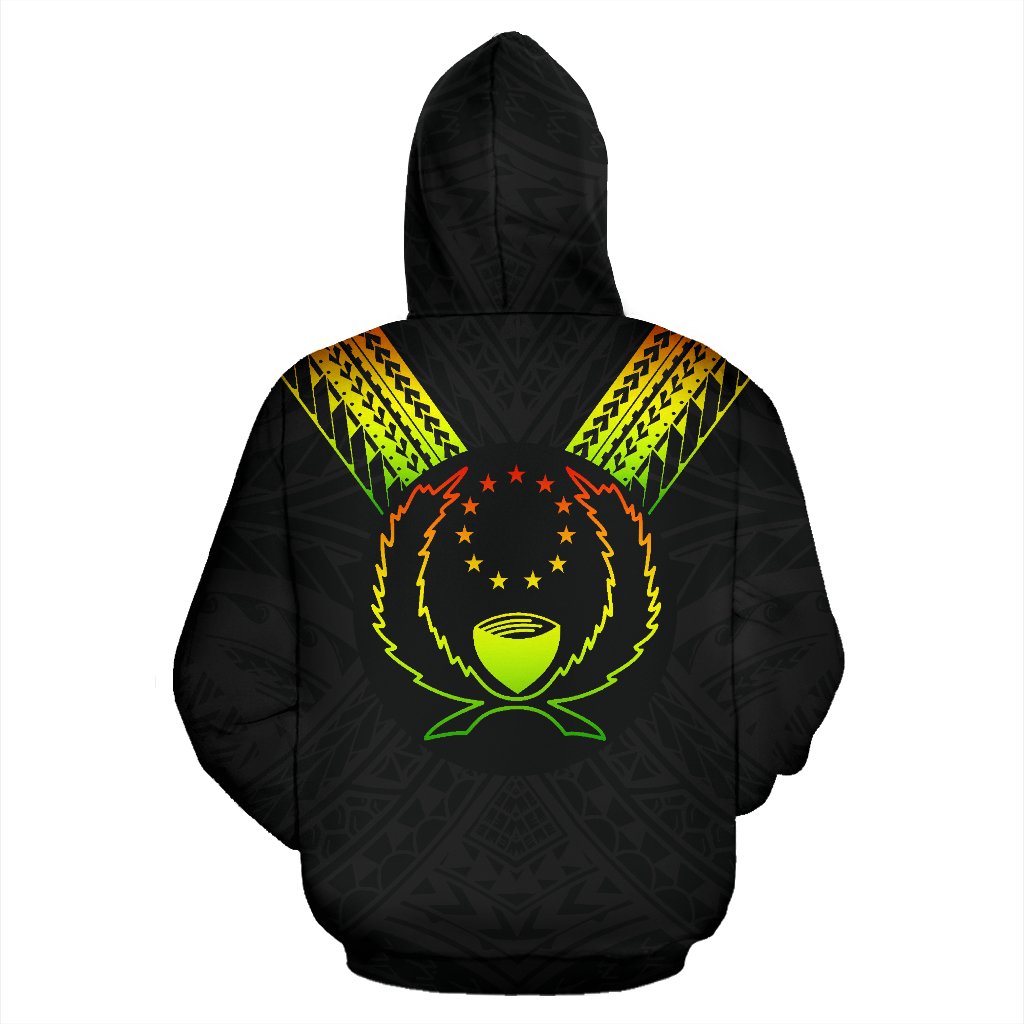 Pohnpei All Over Hoodie Reggae Color Sailor Style - Polynesian Pride