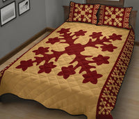 Hawaiian Quilt Pattern Many Plumeria Quilt Bed Set - Polynesian Pride