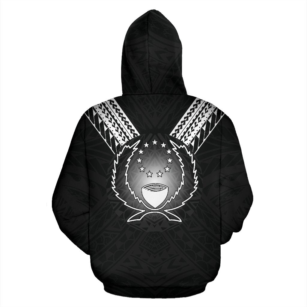 Pohnpei All Over Hoodie Black Sailor Style - Polynesian Pride