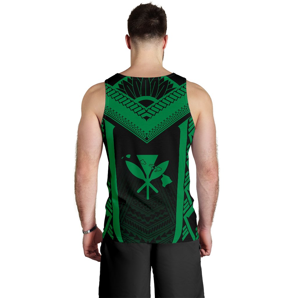 Hawaii Kanaka Polynesian Men's Tank Top Active Green - Polynesian Pride