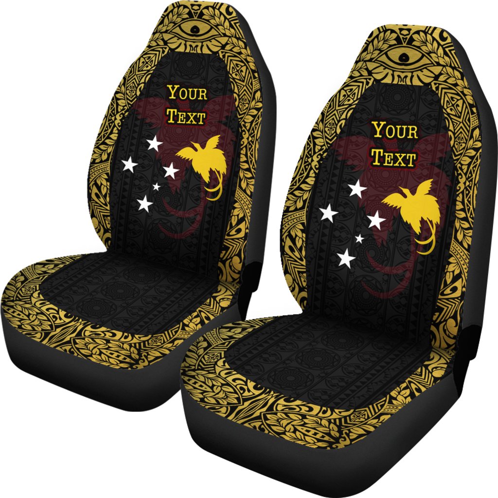 Papua New Guinea Custom Personalised Car Seat Covers - Papua New Guinea Flag Erudite Eye - Polynesian Pride