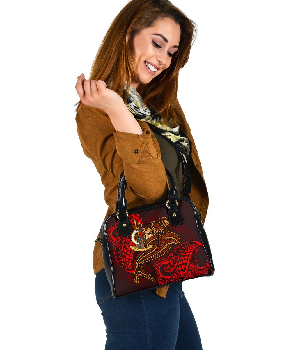 Vanuatu Polynesian Shoulder Handbag - Red Shark Polynesian Tattoo - Polynesian Pride