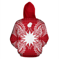 Nauru Polynesian All Over Zip up Hoodie Map Red White - Polynesian Pride