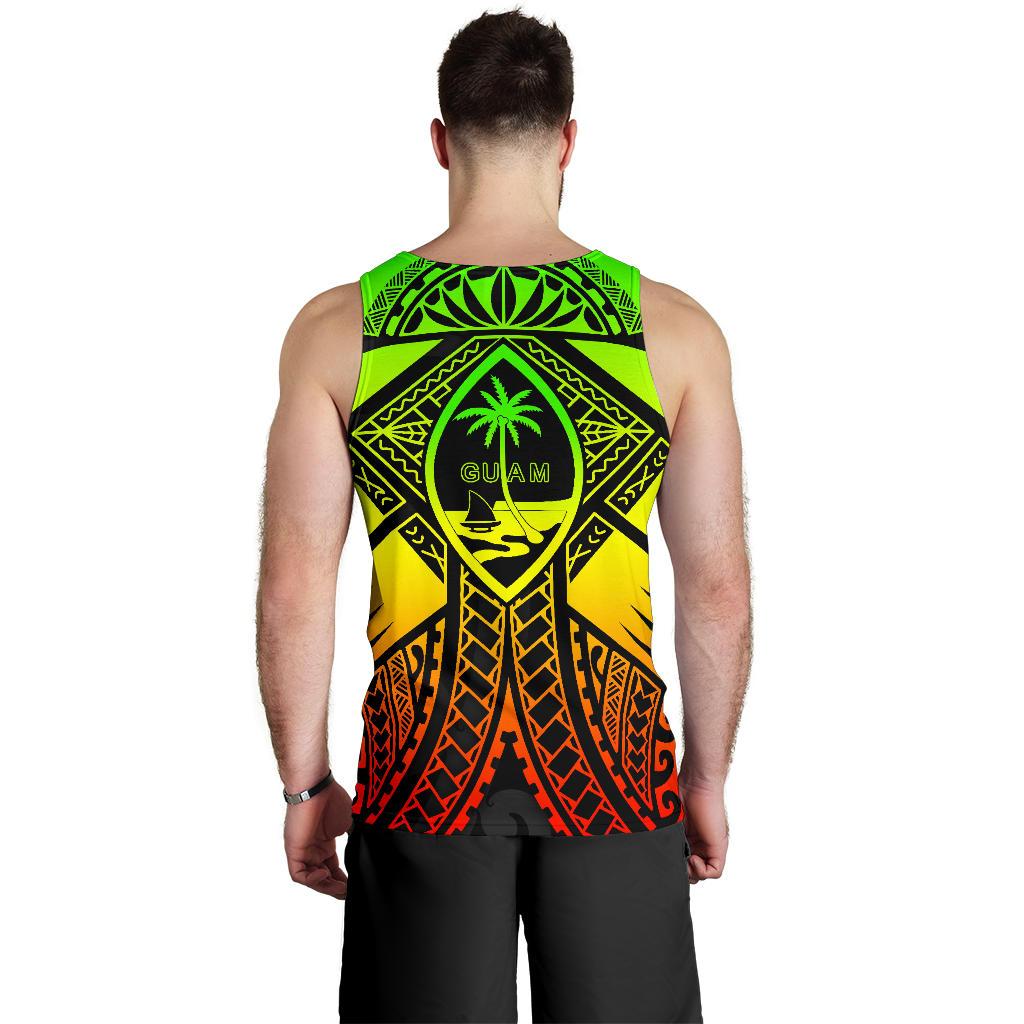 Guam Polynesian Men's Tank Top - Guam Reggae Seal with Polynesian Tattoo - Polynesian Pride