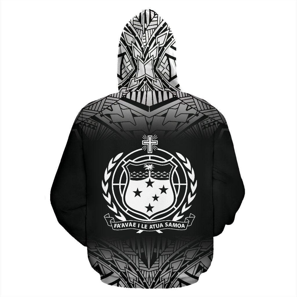 Samoa All Over Hoodie Fog Black Style - Polynesian Pride