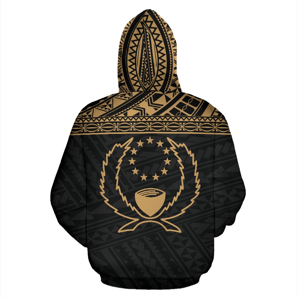 Pohnpei State All Over Hoodie FSM Gold Version - Polynesian Pride