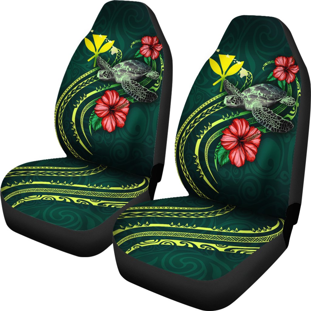 Hawaii Polynesian Car Seat Covers - Green Turtle Hibiscus - Polynesian Pride