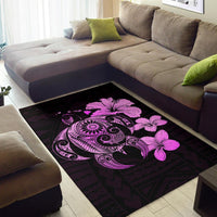 Hibiscus Plumeria Mix Polynesian Turtle Area Rug AH - Polynesian Pride