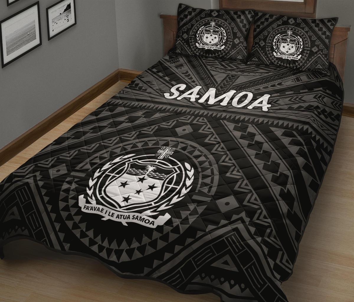 Samoa Quilt Bed Set - Samoa Seal In Polynesian Tattoo Style - Polynesian Pride